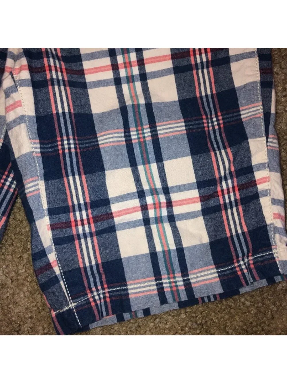Plaid Boys Shorts By The Childrens Place Size 12 Cotton Blend Blue & White